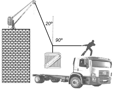 Caja sostenida por cuerdas